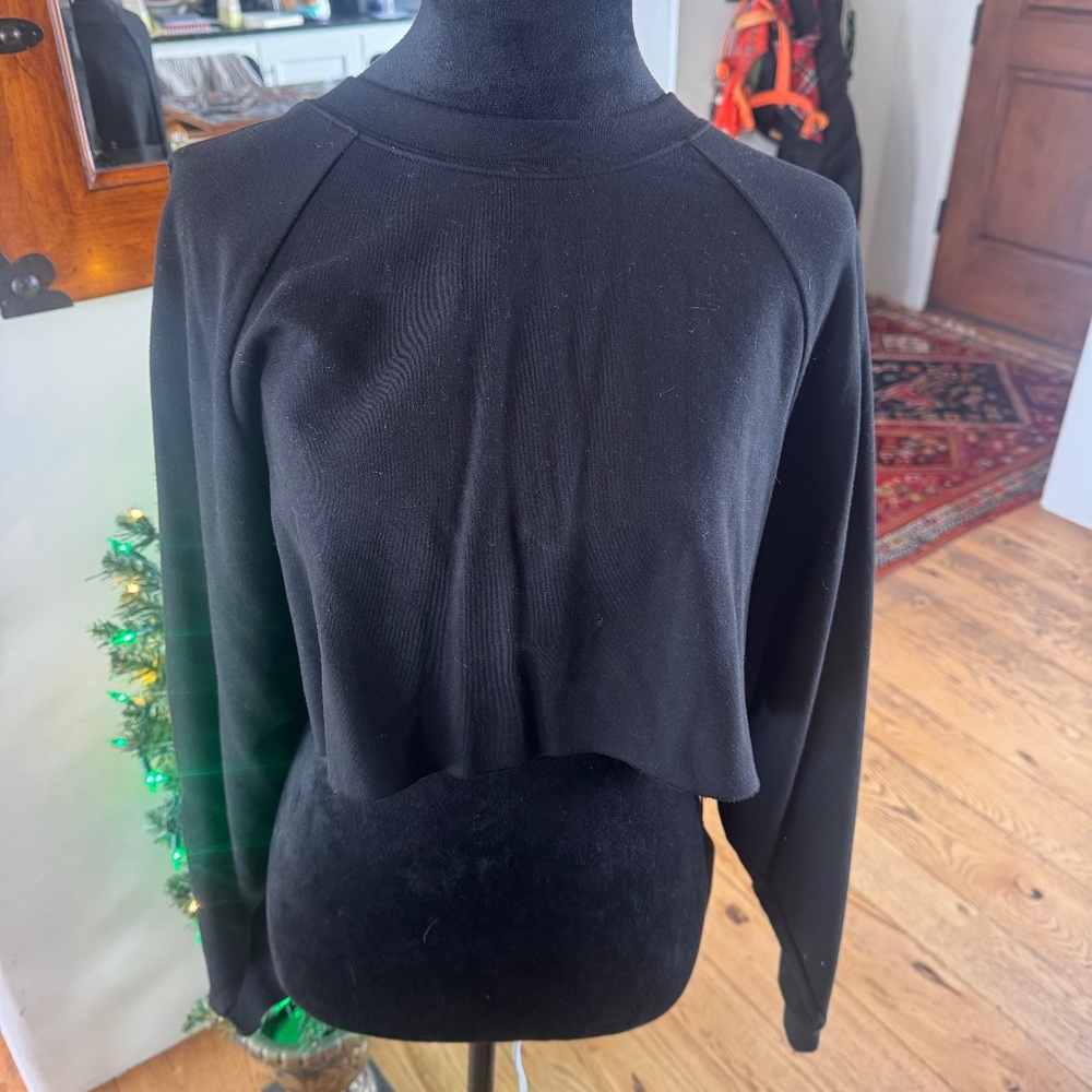 ALO CROP LONG SLEEVE WORKOUT TOP BLACK BRAND NEW WITH TAGS SIZE SMALL
